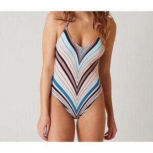 Bikini Lab Stripe Up One Piece Swimsuit NEW SZ UK 8 US S Ships from US NEW